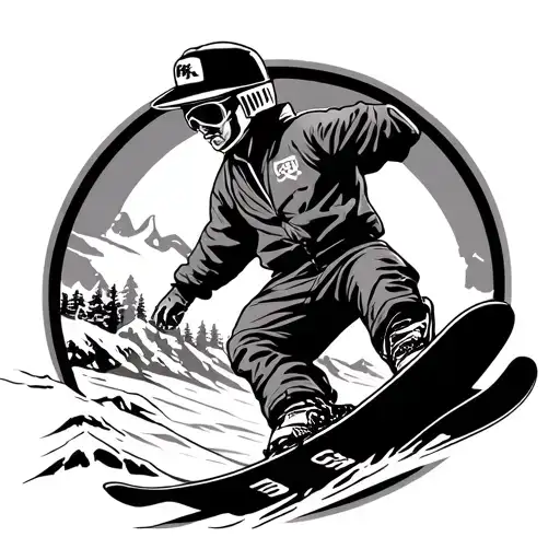 Design A Tattoo In A Sailor Jerry Style With A Snowboarding Japanese Theme