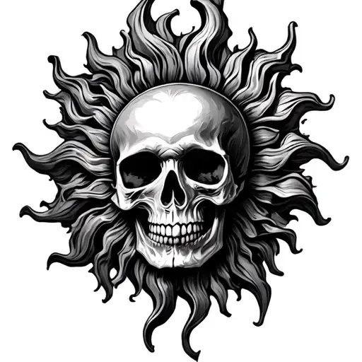 Sun Skull In Renaissance Style
