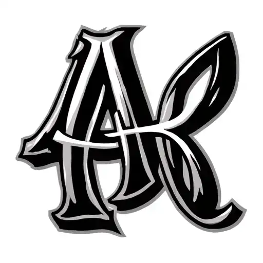 Cattle Brand Initials Ab Stylized