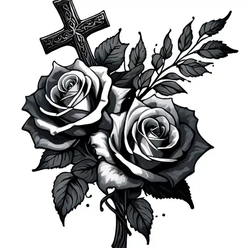 Cross And Roses