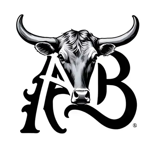 Realistic Cattle Brand Initials Ab