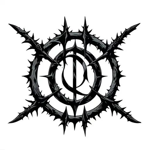 Type O Negative Band Logo With Thorns