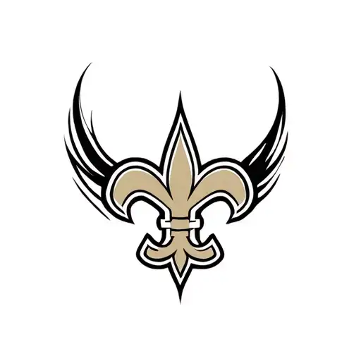 New Orleans Saints Logo With Heart Behind Logo
