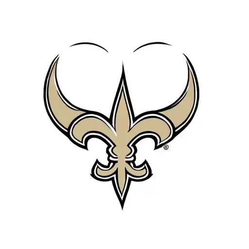 New Orleans Saints Logo With Heart Behind Logo