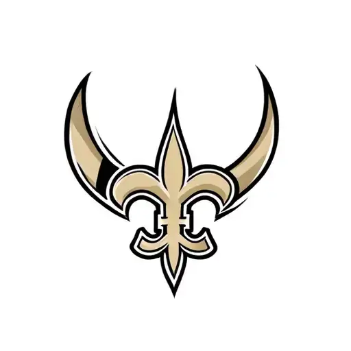 New Orleans Saints Logo With Heart Behind Logo