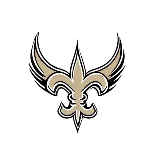 New Orleans Saints Logo With Heart Behind Logo