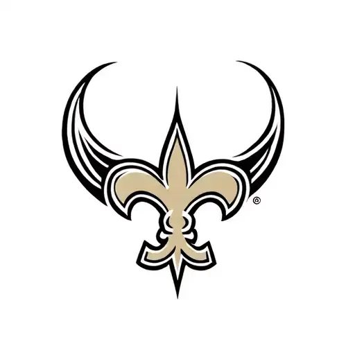 New Orleans Saints Logo With Heart Behind Logo