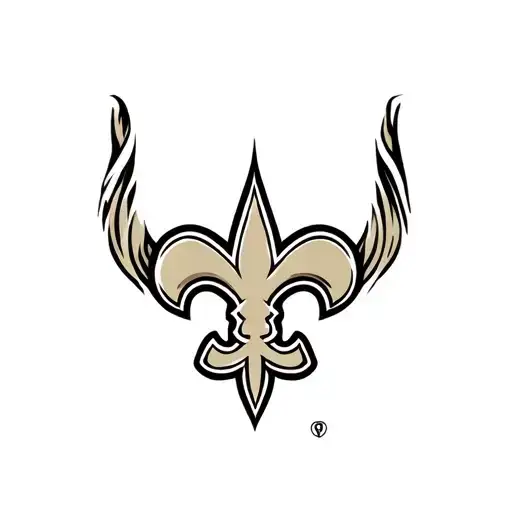 New Orleans Saints Logo With Heart Behind Logo