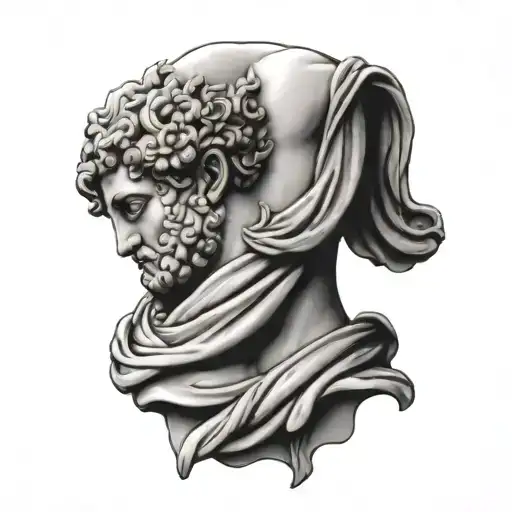 Greek Statue Spilt Tilted Back Tatoo Inspired