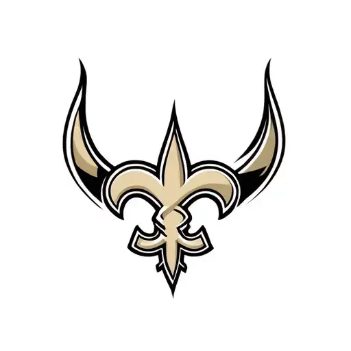 New Orleans Saints Logo With Heart Behind Logo