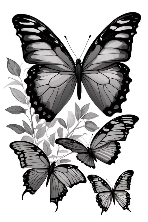 Butterflies Flying