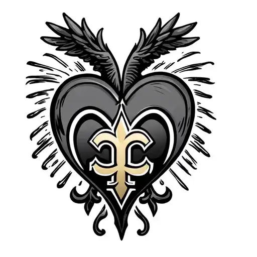 Saints Logo Combined With Heart