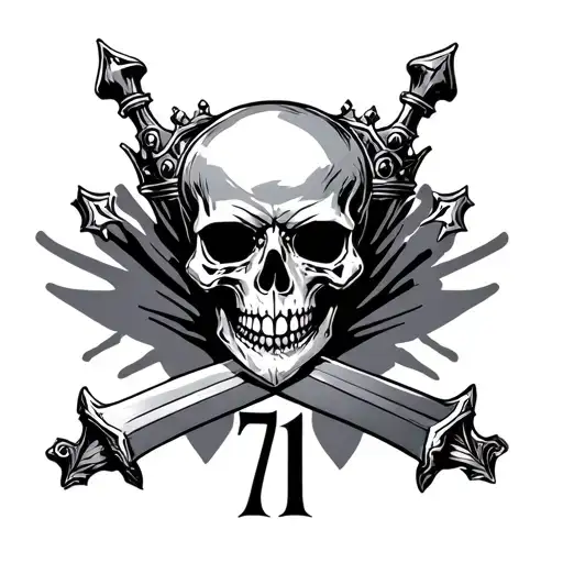 Crown Skull Sword Number 71