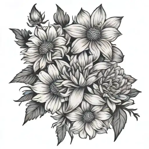 Aster Flower And Cosmo Flower Bouquet
