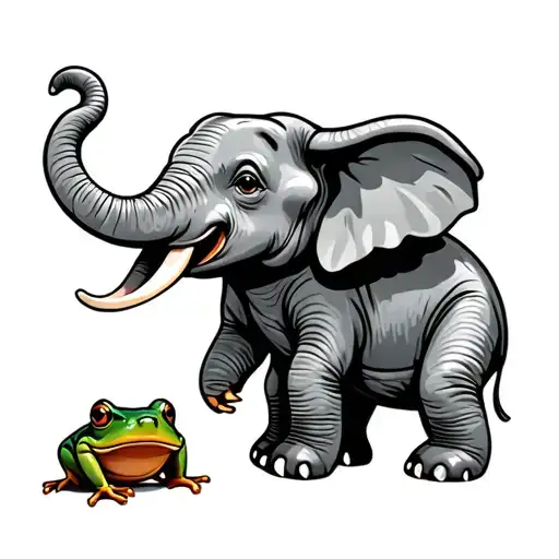 Elephants And Frogs Cartoon