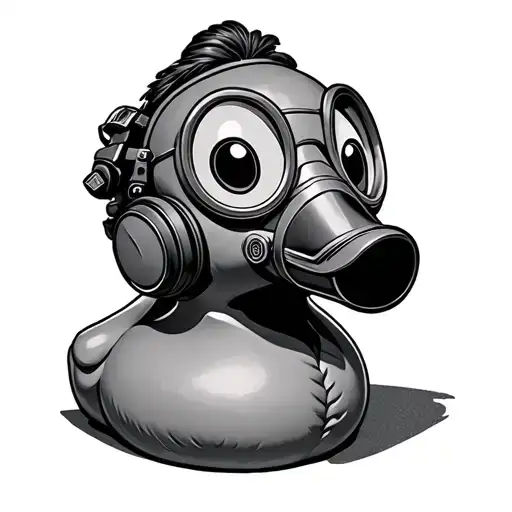 Rubber Duck Wearing A Gas Mask