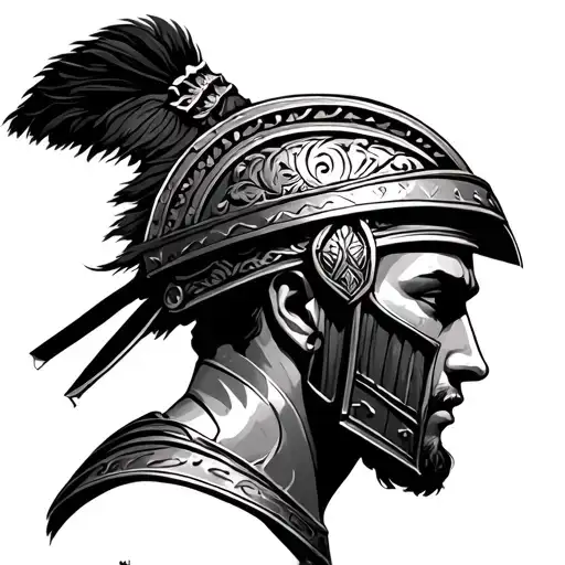 Gladiator With Rome Behind The Head Profile Holding