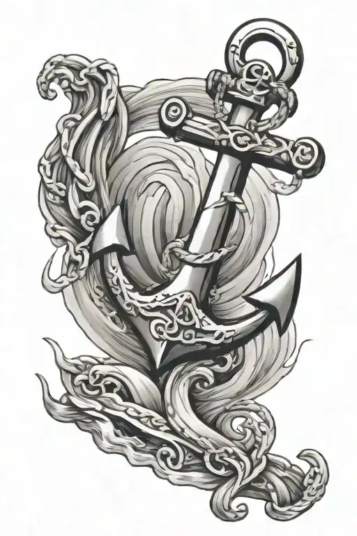 Anchor With Waves Crashing