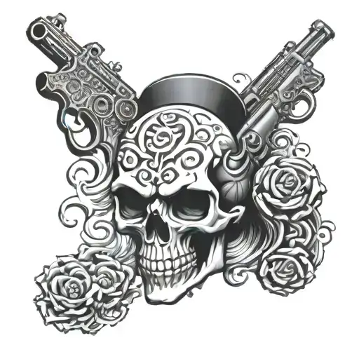 Water Skull Death Guns Casino Gangster