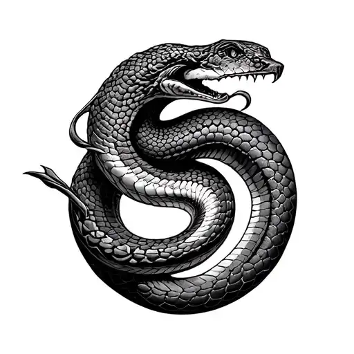 I Want A Tattoo About Karma Snakes Eating Its Own Tail In A Circle