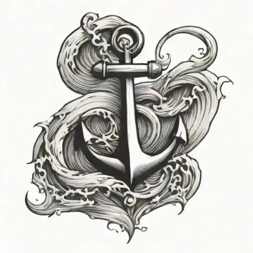 Anchor With Waves Crashing