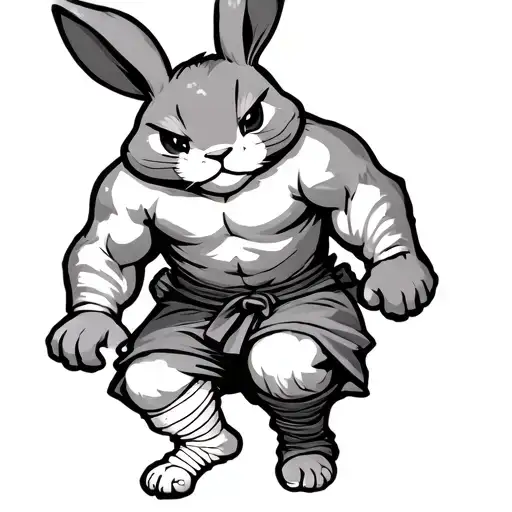 Kung Fu Bunny Missing A Foot With A Bandaged Leg