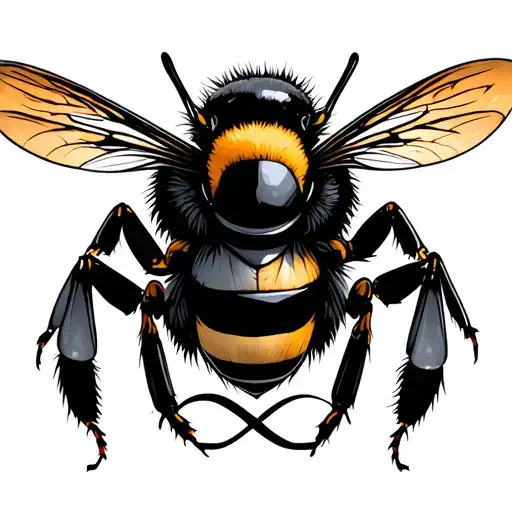 Bumblebee With Infinity Sign Intertwined
