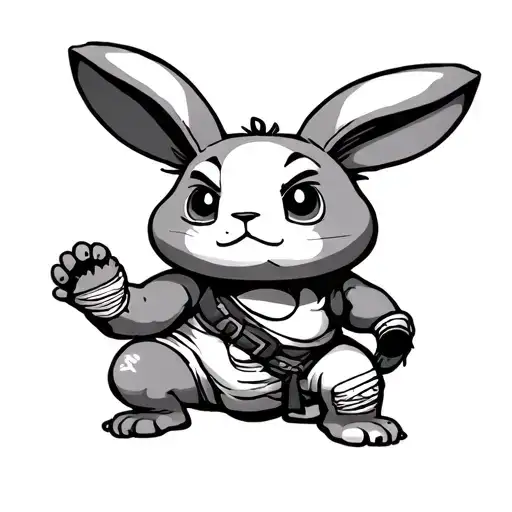 Kung Fu Bunny Missing A Foot With A Bandaged Leg