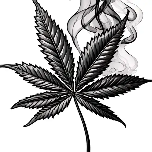 Weed Leaf With Smoke