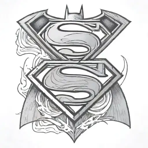 Batman Logo And Superman Mix