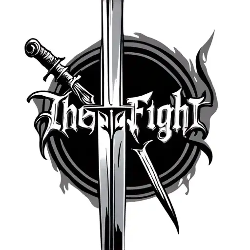 The Word Fight With A Sword Over It