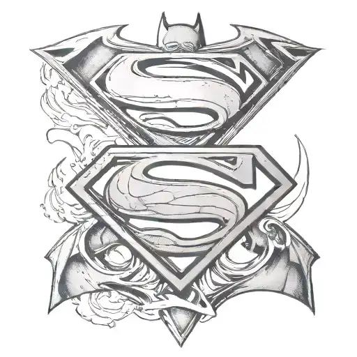 Batman Logo And Superman Mix