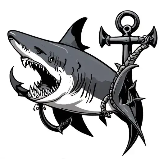 Traditional Shark And Anchor