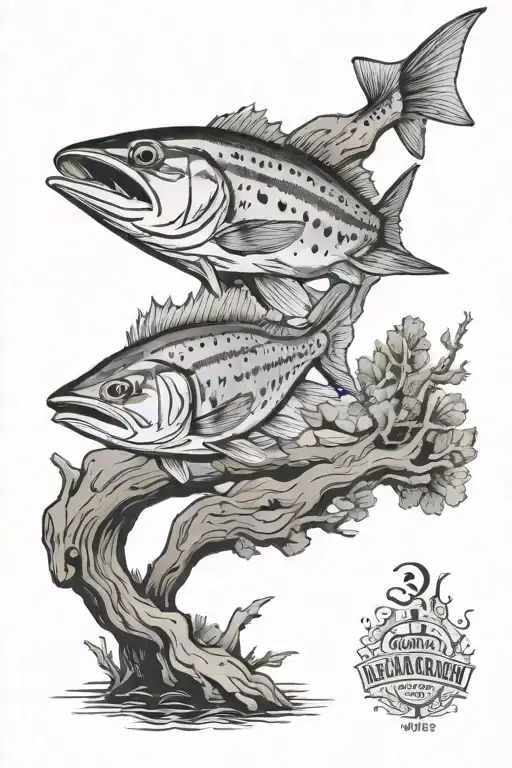 Spanish Mackerel On A Log