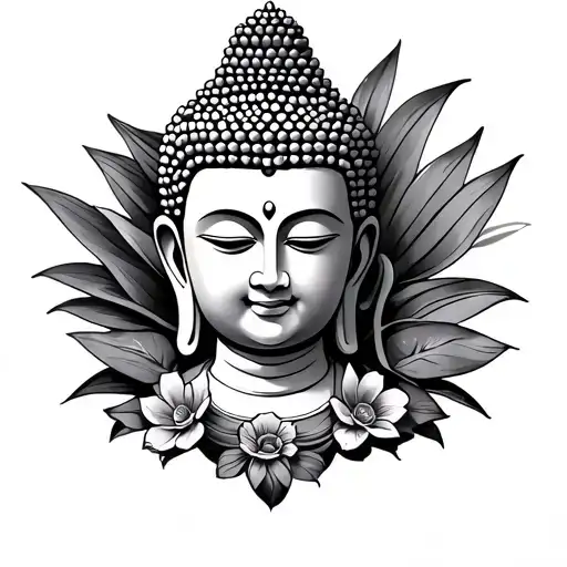 Buddha With Hawaiian Tribal Design