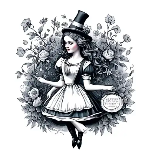 Alice And Wonderland Tramp Stamp Tattoo Whimsical