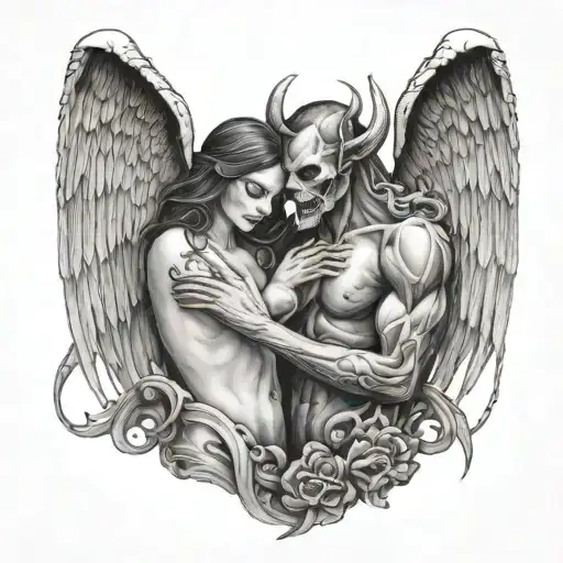 Half Angel And Half Demon Holding