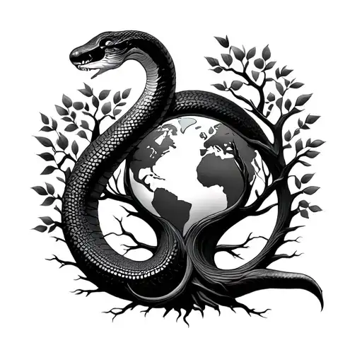 The Tree Of Life With The World Snake
