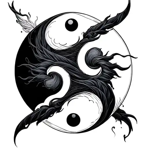 Yin Yang Symbol Intertwined