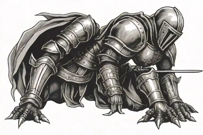 Medival Knight Kneeling