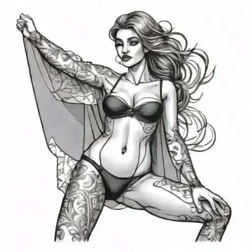 Woman In Underwear Simplistic