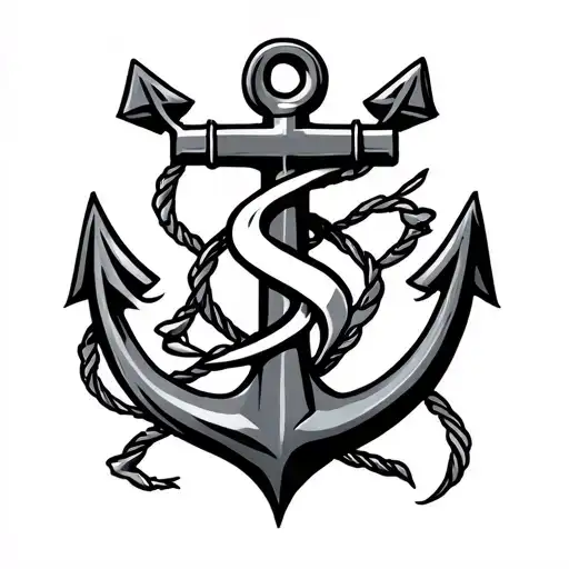 Berker Symbol Integrated With Anchor Symbol Intertwined