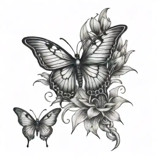 Skeleton Hand Holding A Japanese Spider Lily With A Luna Moth Coming Out Of The Spider Lily