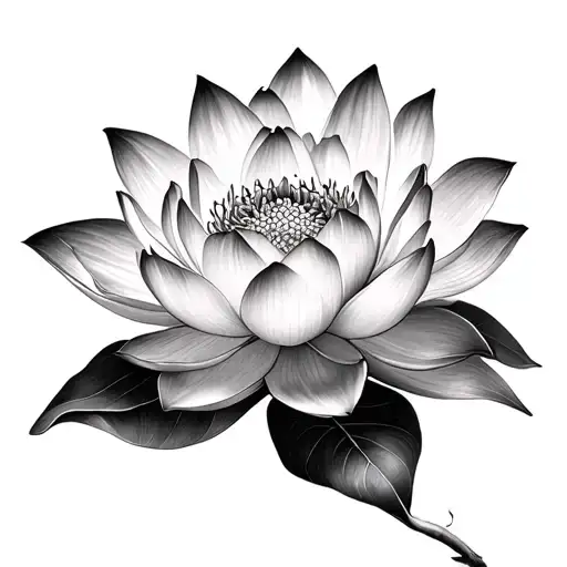 Lotus Flower Blooming Pencil Drawn 3D
