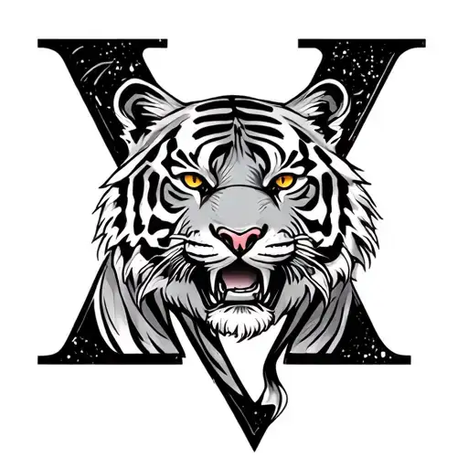 The Letter W Incorporated With A Tiger