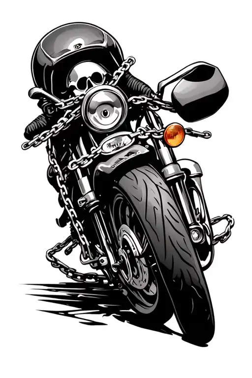Motorcycle Chain Wrapped