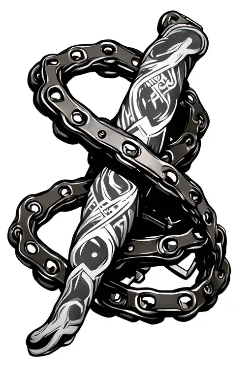 Motorcycle Chain Wrapped Around Forearm