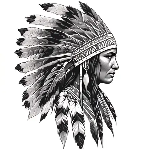 Native American Woman Strong