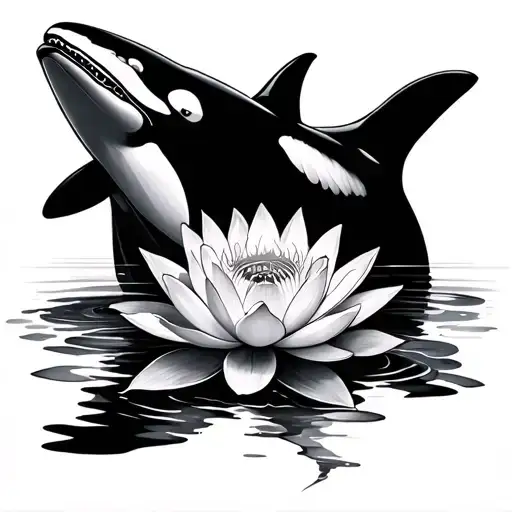 Orca And Lotus Flower