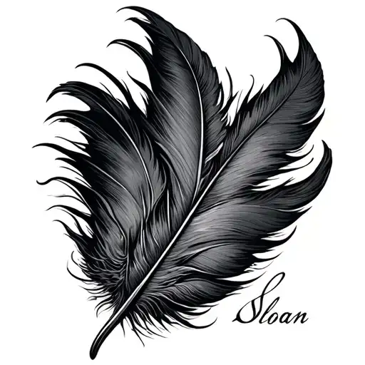 Masculine Feather In The Wind With The Name Sloan